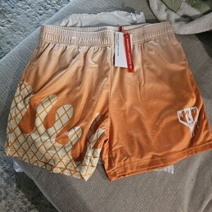 Dynamic Orange Athletic Shorts for Men